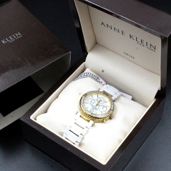 Limited Edition Anne Klein Swiss Genuine Diamond Mother of Pearl Women's Watch - Picture 1 of 7